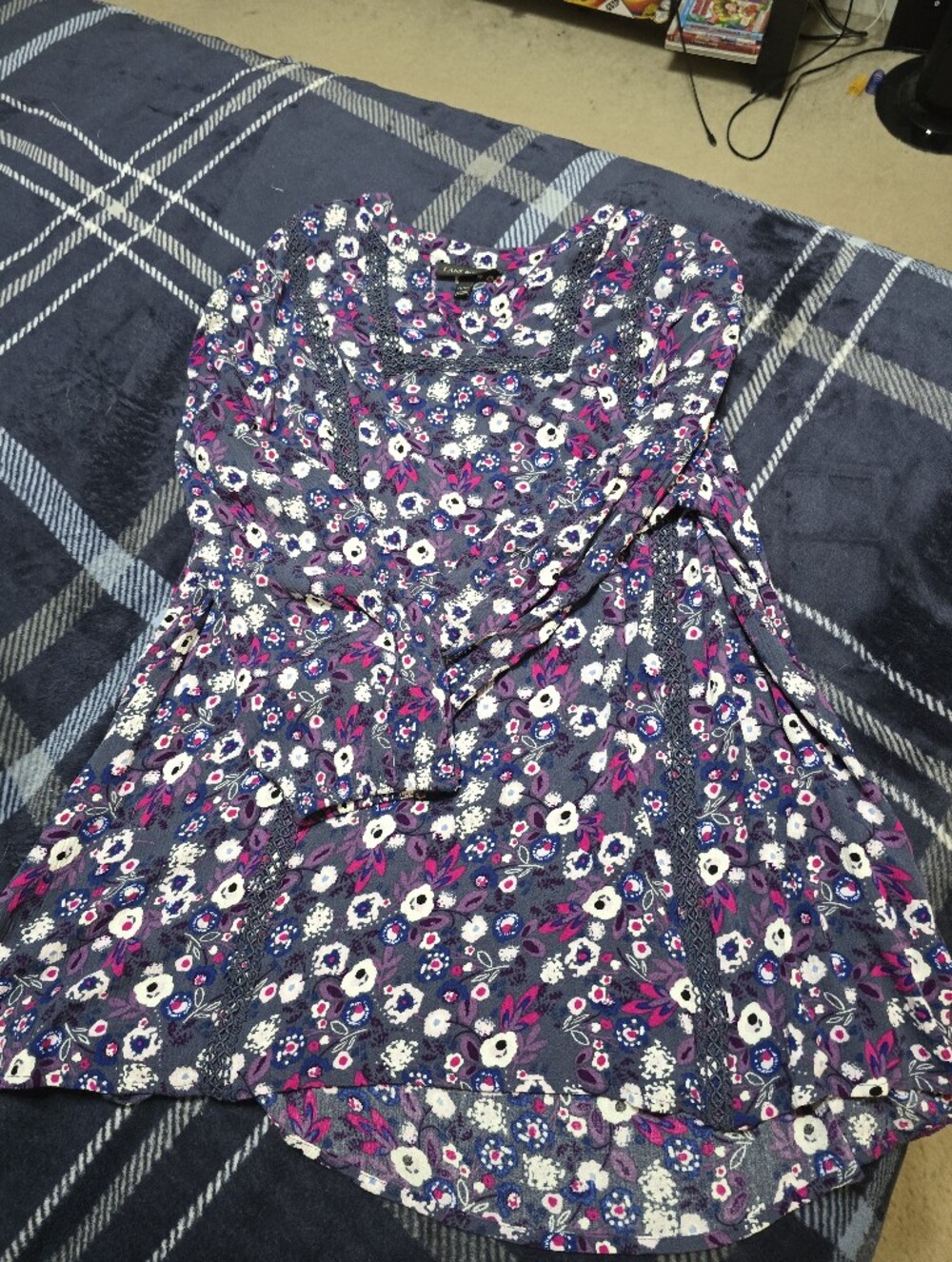 Lane Bryant Purple Floral Peasant Camisole